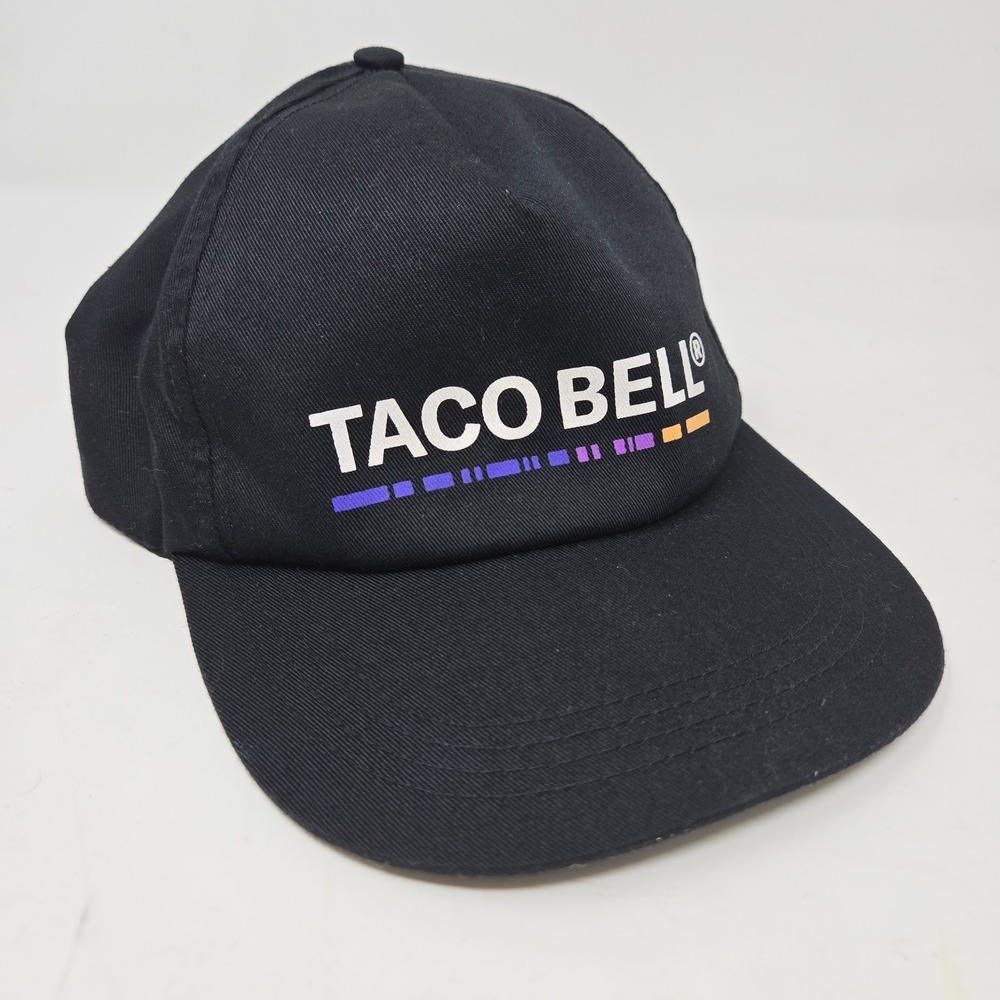 Taco Bell Snapback Hat Mens One Size Black Graphic Logo TBN5003BK